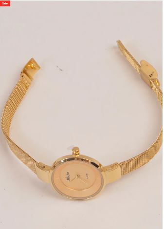 Women's Golden Chain Watch Golden Dial
