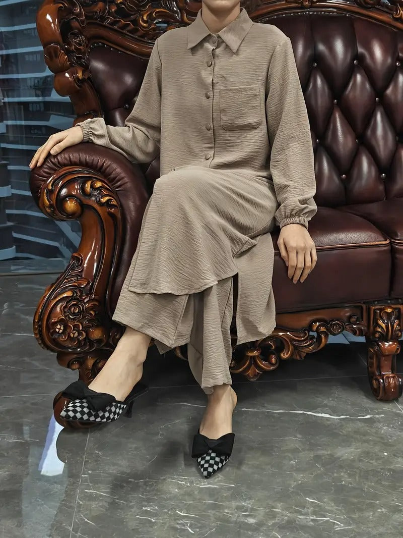 Muslin Women's Arabic Style Two-Piece Set