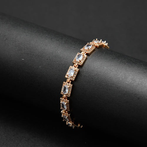 Enchanted Silver Embrace White Stone Bracelet