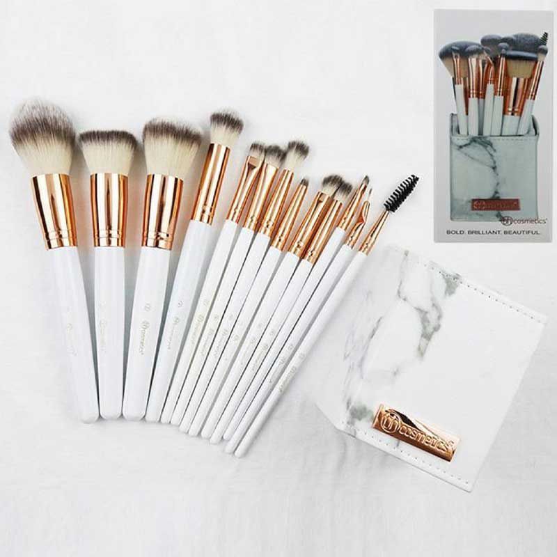 BH Cosmetics Marble Stand – 13 Pcs High-Quality Makeup Brush Set