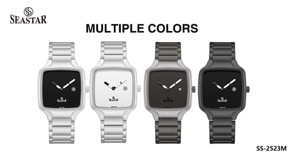 Sea Star SS-2523M Original Watch – Square Dial, Stainless Steel Strap, Japan Quartz, Water-Resistant