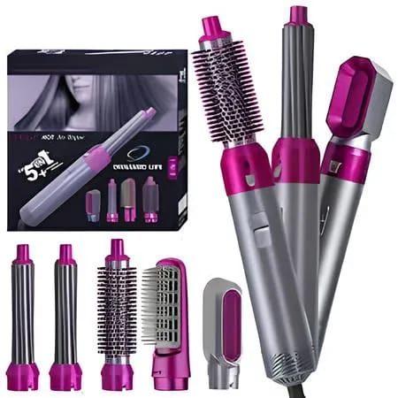 5 in 1 Hair Styler multi-function Professional Styling Tool hair dryer, hair curler, hot air comb, hair straightener