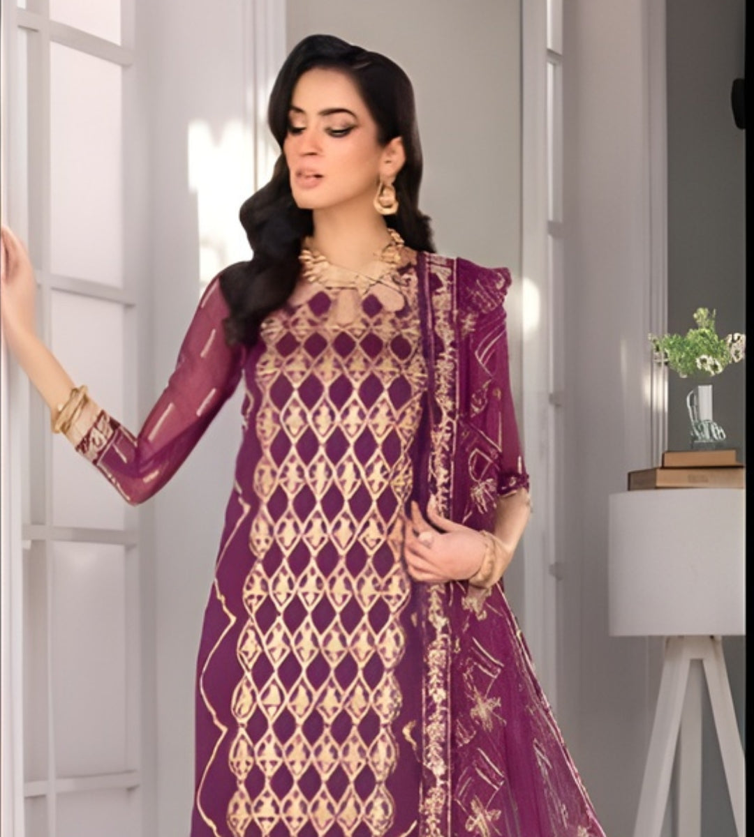 Merakish Luxury Chiffon Violet Embroidered’23 – ST23-MK6 Breeze