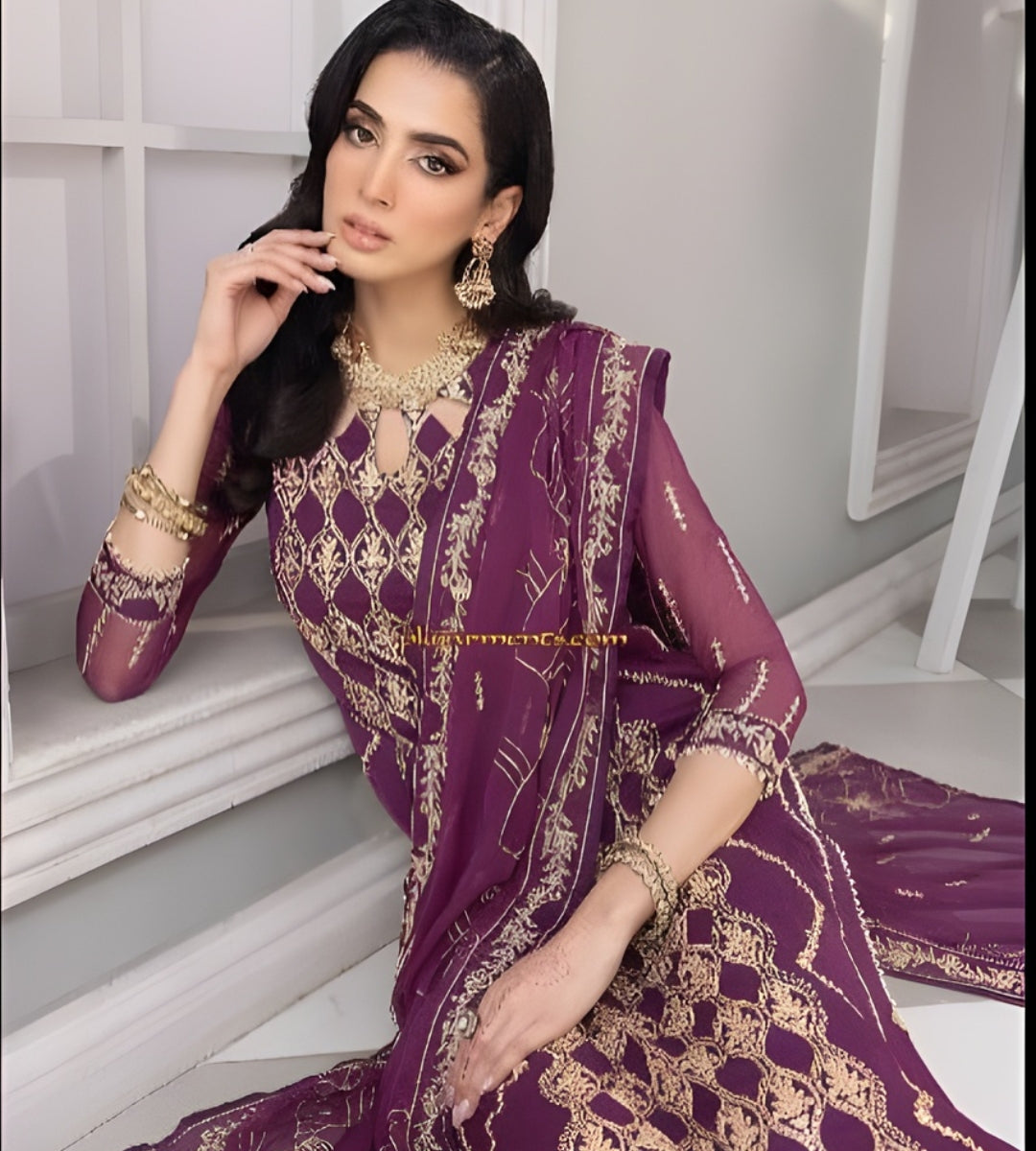 Merakish Luxury Chiffon Violet Embroidered’23 – ST23-MK6 Breeze
